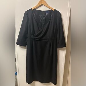 J. Crew Classic Black Wool Dress with Elbow-Length Sleeves